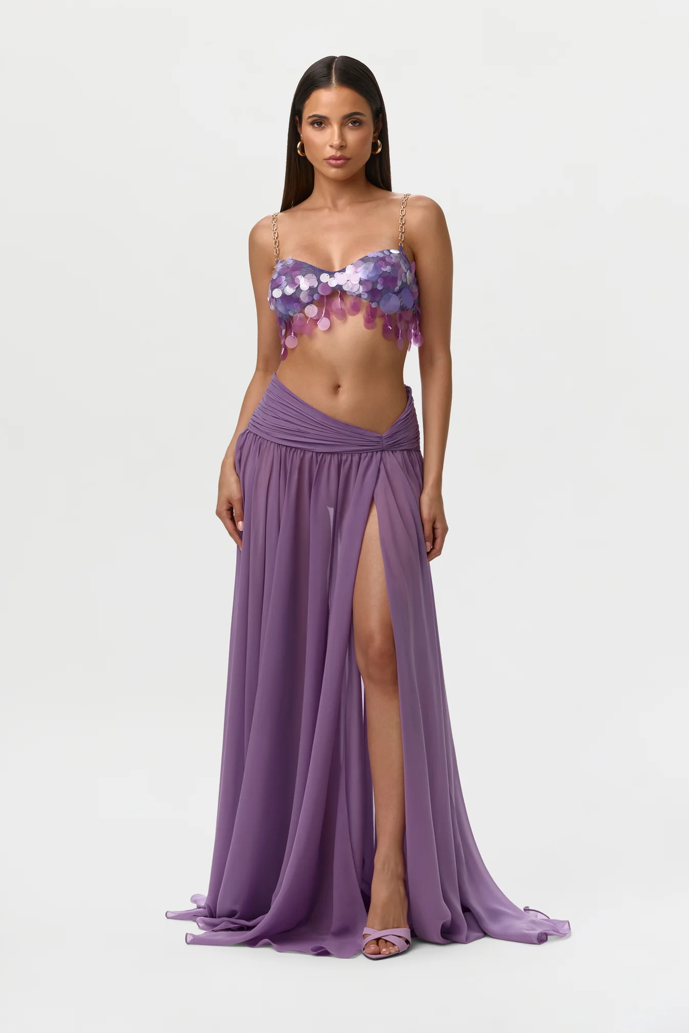 Naked Wardrobe, Chiffon Asymmetric Maxi Skirt