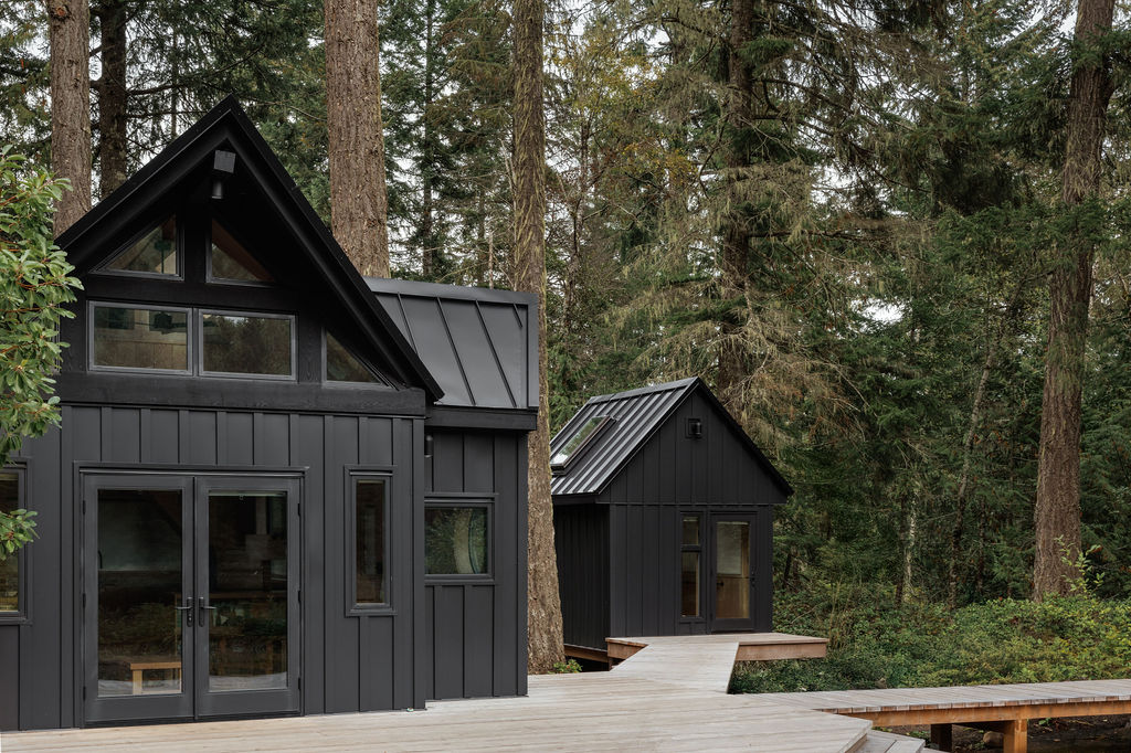 Wood-lined Canadian cabin interiors