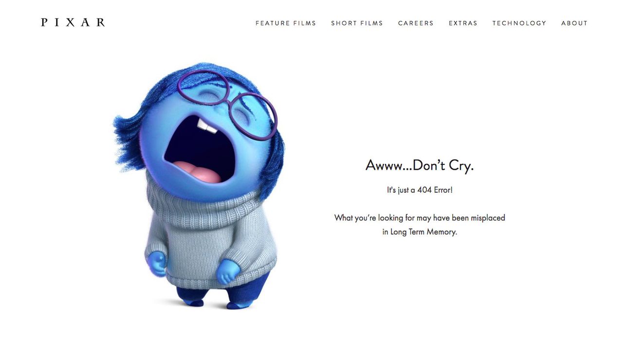 Pixar 404 page