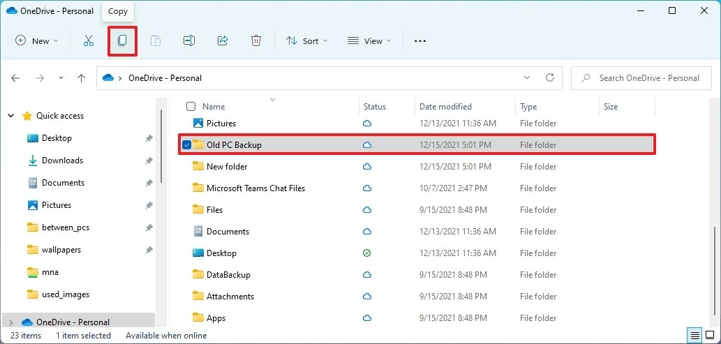 Transfer files to new laptop