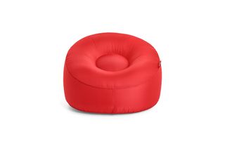 A red inflatable outdoor lounger