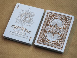 A playing card style look for independent designer Tom Lane