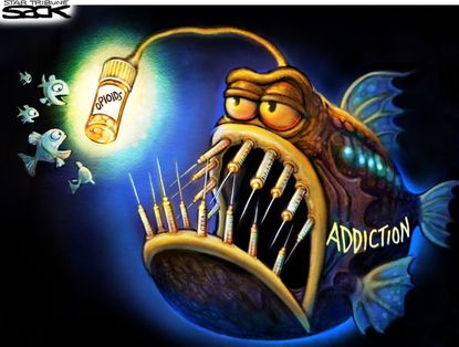 Editorial cartoon U.S. opioid addiction