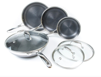 HexClad 7-Piece Hybrid Cookware Set with Lids and Wok l Was $539, Now $399.99, at HexClad