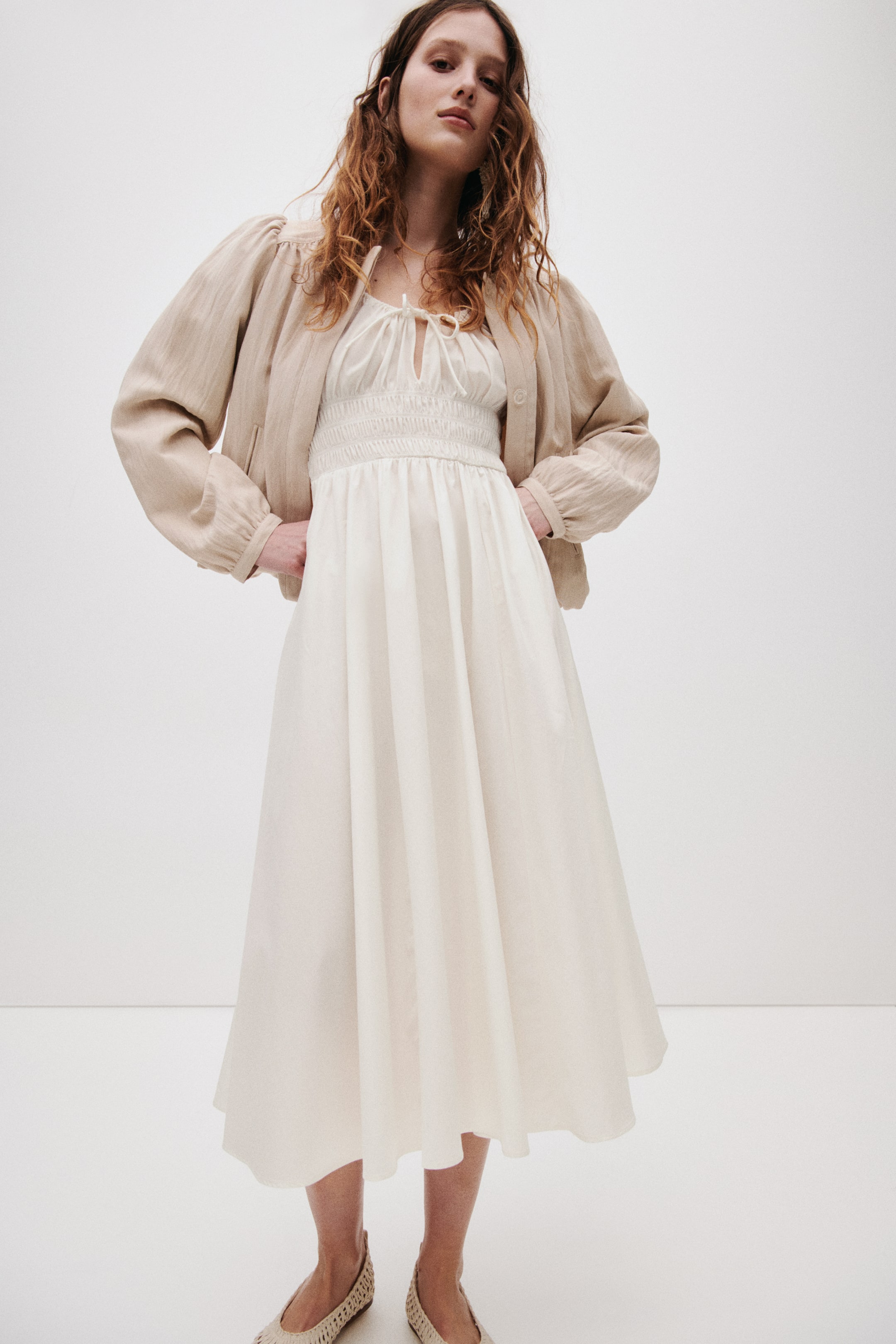Smocked-Waist Dress