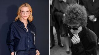 L-Cate Blanchett, R-Cate Blanchett as Bob Dylan