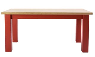 The Farmhouse Table Company Prime oak dining table in Letterbox Red