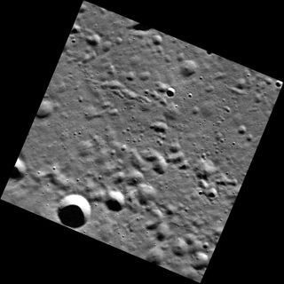 As the MESSENGER spacecraft sped over Mercury's north polar region on April 5, 2011, the NAC captured this image in very high resolution. This area is located north of Hokusai.