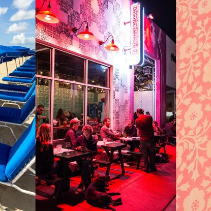 Outside a bar in Miami