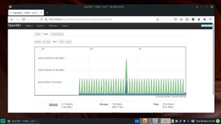 screenshot showing the traffic flowing over the OpenWRT router