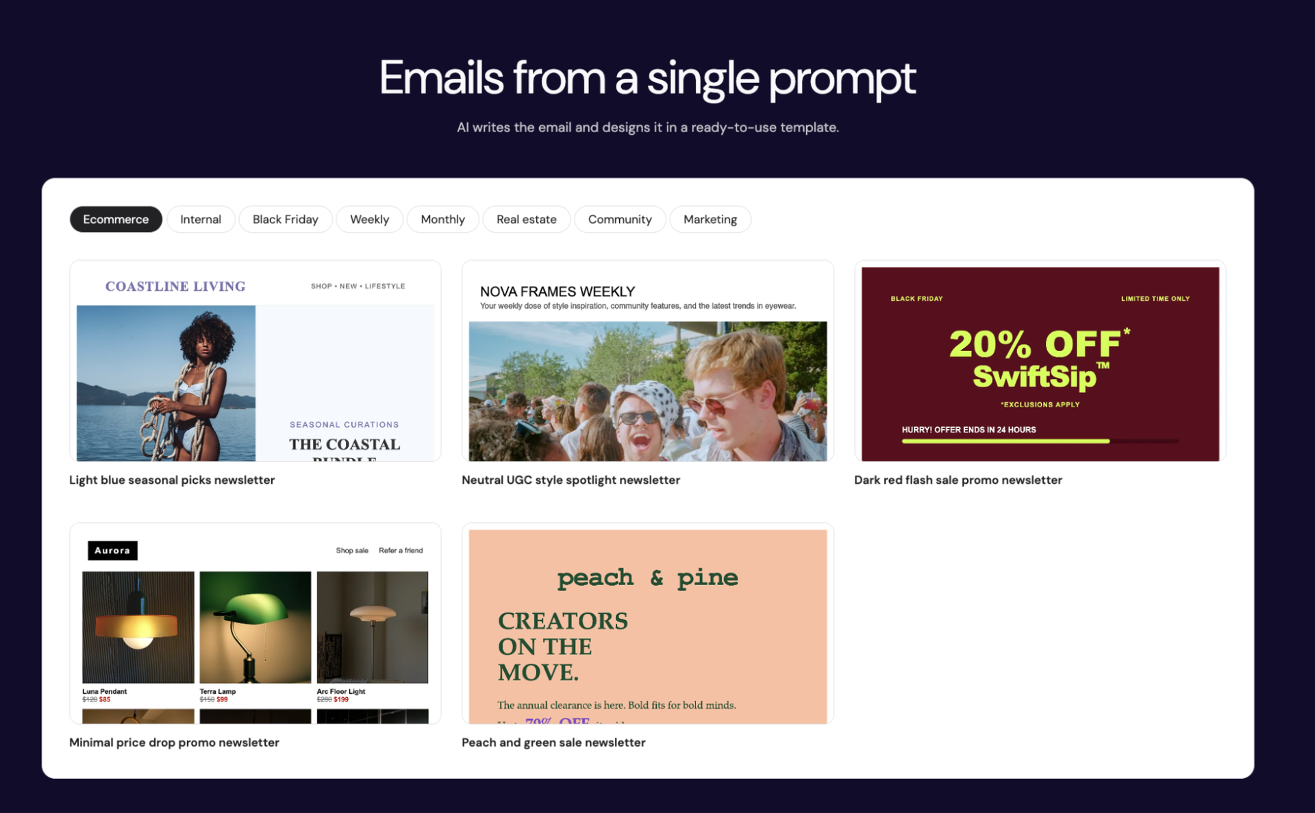 reach email templates single prompt