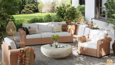 an outdoor seating area