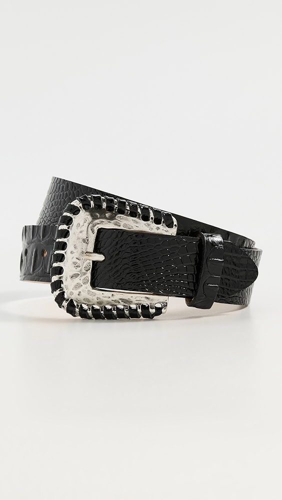 L'agence Brisa Laced Croc Embossed Belt