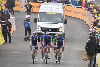 British Mark Cavendish of Deceuninck QuickStep wearing the green jersey of leader in the sprint ranking finishes after stage 18 of the 108th edition of the Tour de France cycling race from Pau to Luz Ardiden 1297 km in France Thursday 15 July 2021 This years Tour de France takes place from 26 June to 18 July 2021BELGA PHOTO DAVID STOCKMAN Photo by DAVID STOCKMANBELGA MAGAFP via Getty Images