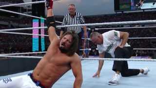 AJ Styles and Shane McMahon at WrestleMania 33