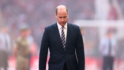 HRH Prince William, Duke of Cambridge is seen during The FA Cup Final match between Chelsea and Liverpool at Wembley Stadium on May 14, 2022 in London, England.
