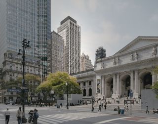 Atmospheric skyline view of the Bryant Park by David Chipperfield