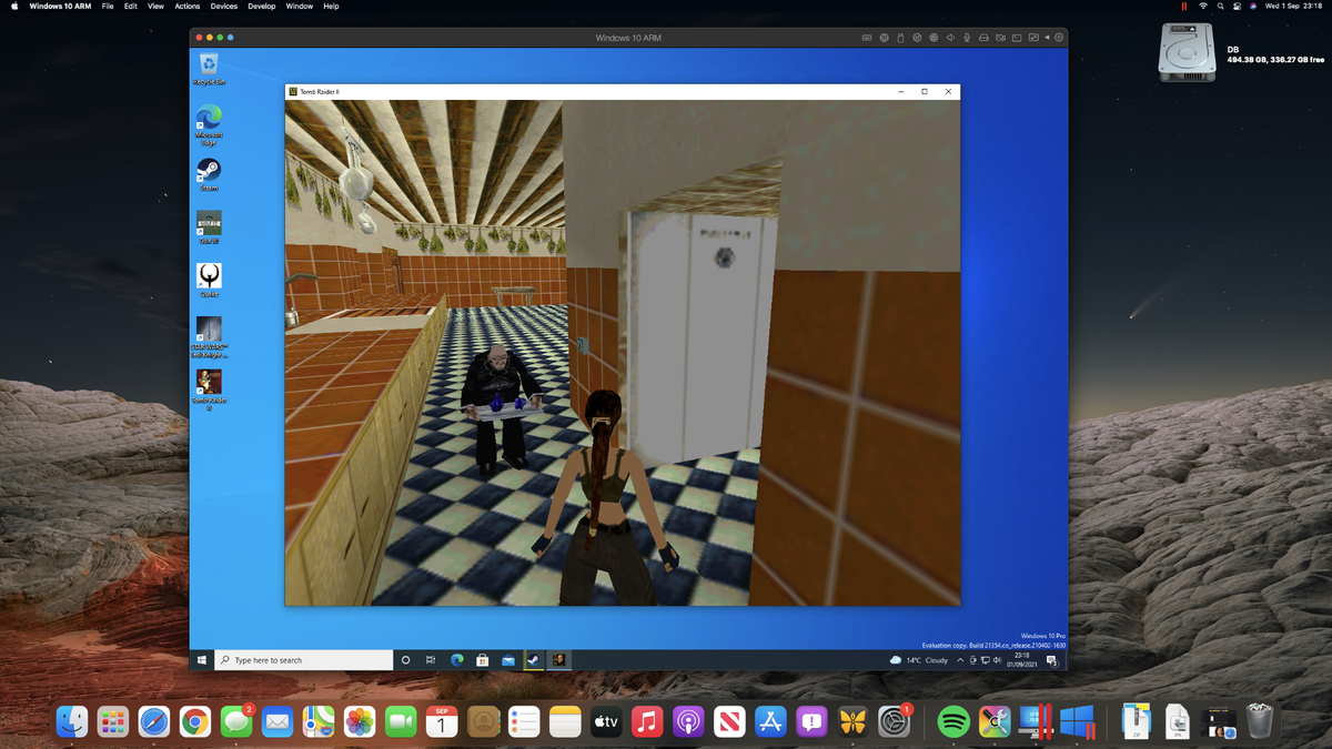 Tomb Raider II on an M1 Mac mini through Steam
