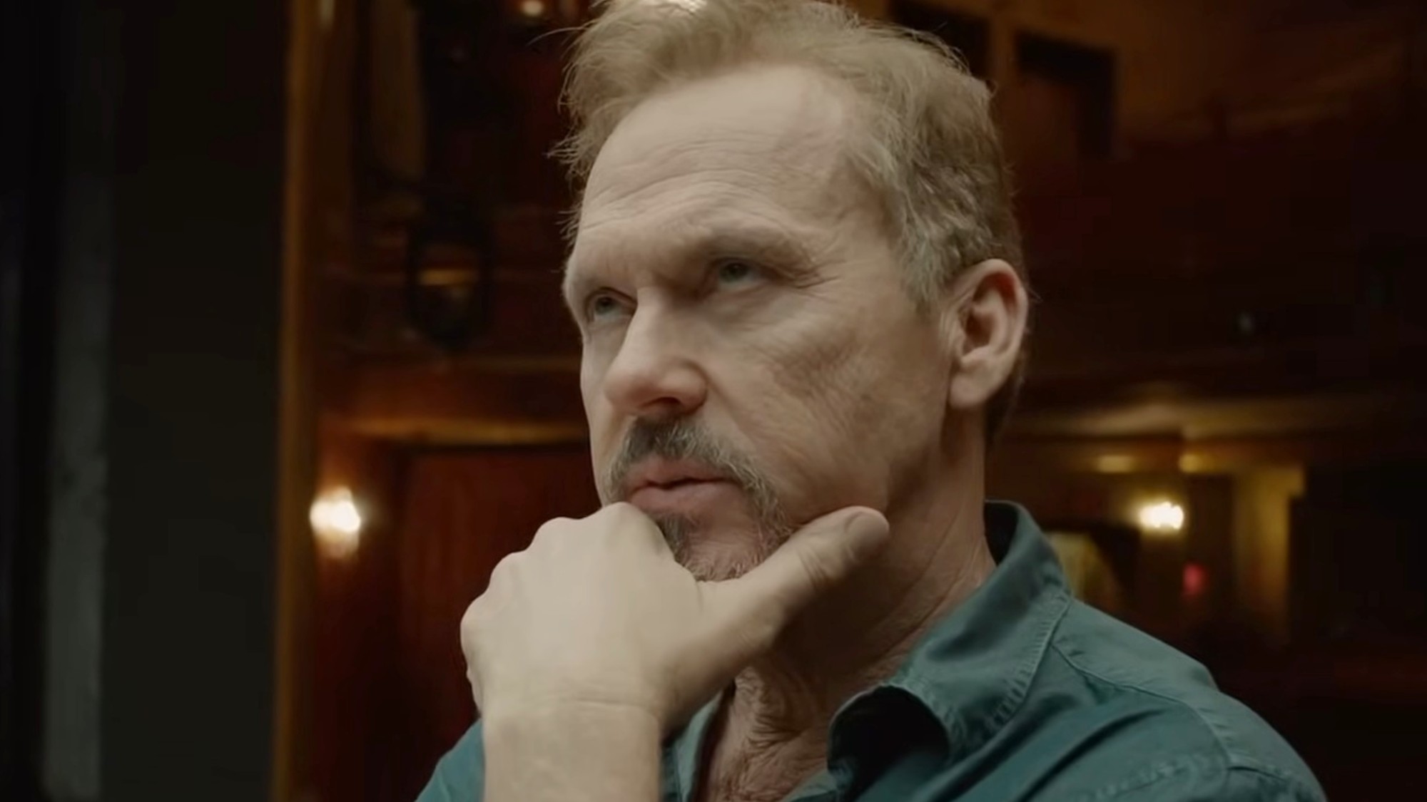 A deep in thought Michael Keaton in Birdman