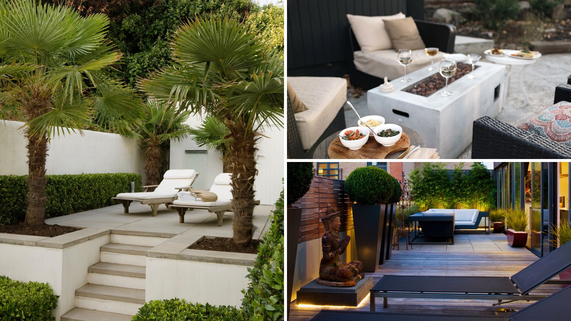 composite of neutral luxury garden designs 