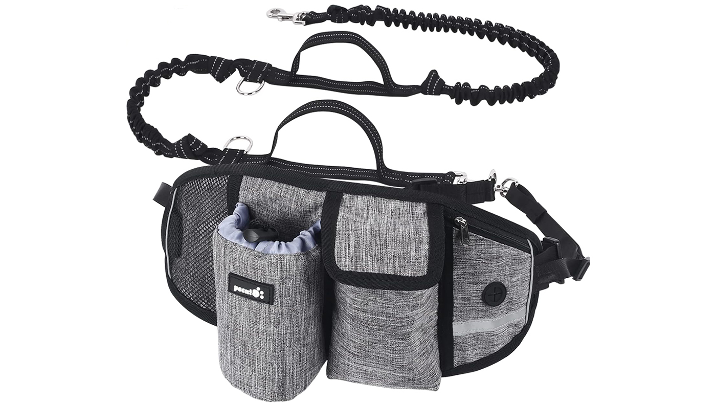 Pecute Dog Running Leads with Wide Back Support Waist Bag