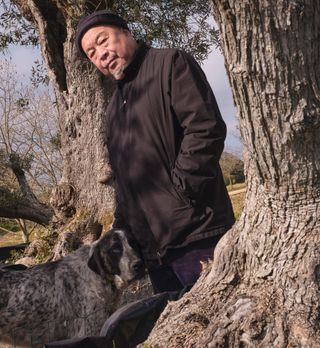 Ai Weiwei photographed in February 2023 at his 17-acre property in Montemor-o-Novo, Portugal