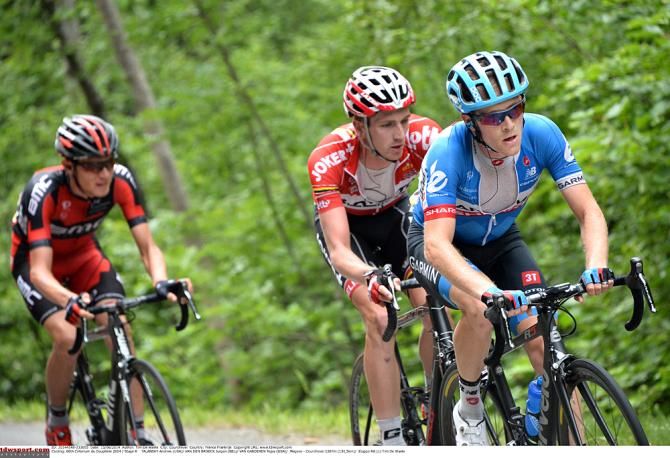 Andrew Talansky (Garmin-Sharp) and Jurgen Van Den Broeck (Lotto-Belisol)