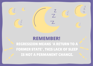 Infographic reminding people sleep regression is not permanent