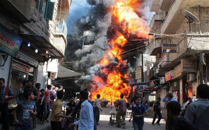 A bomb blast in Syria.