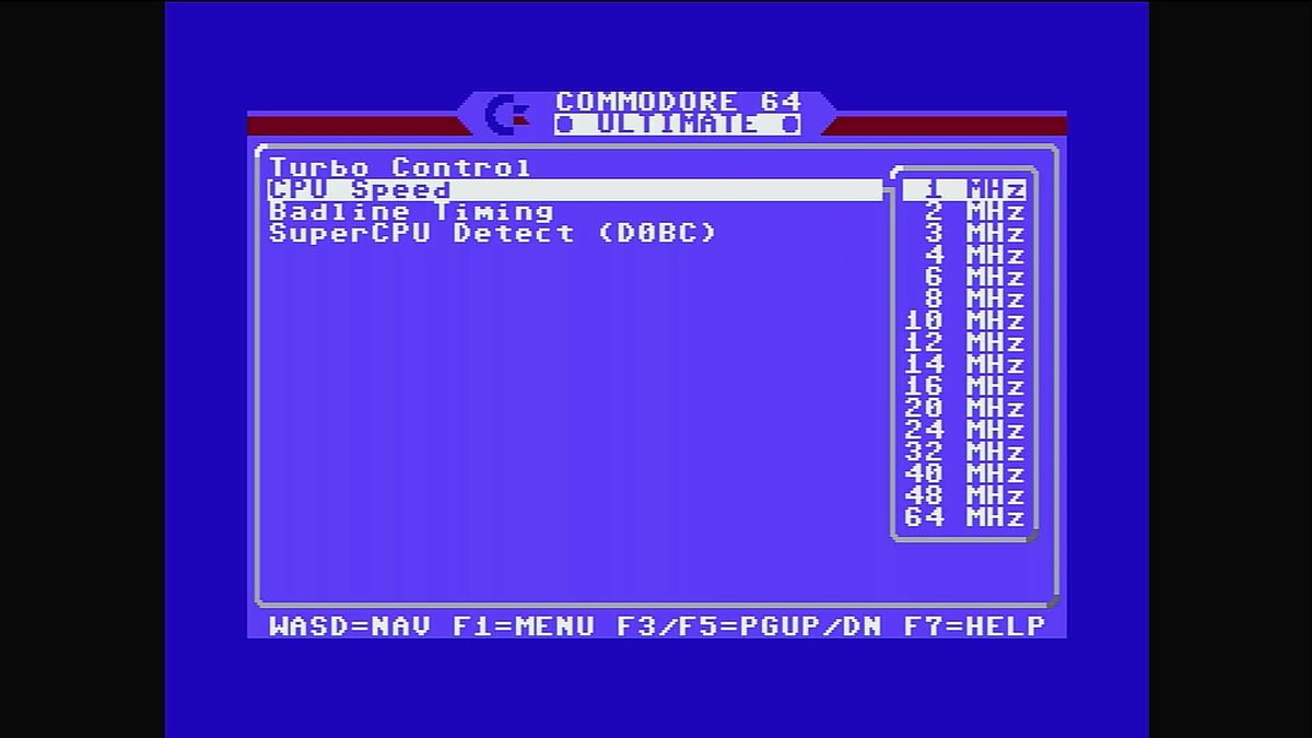 Commodore 64 Ultimate menu