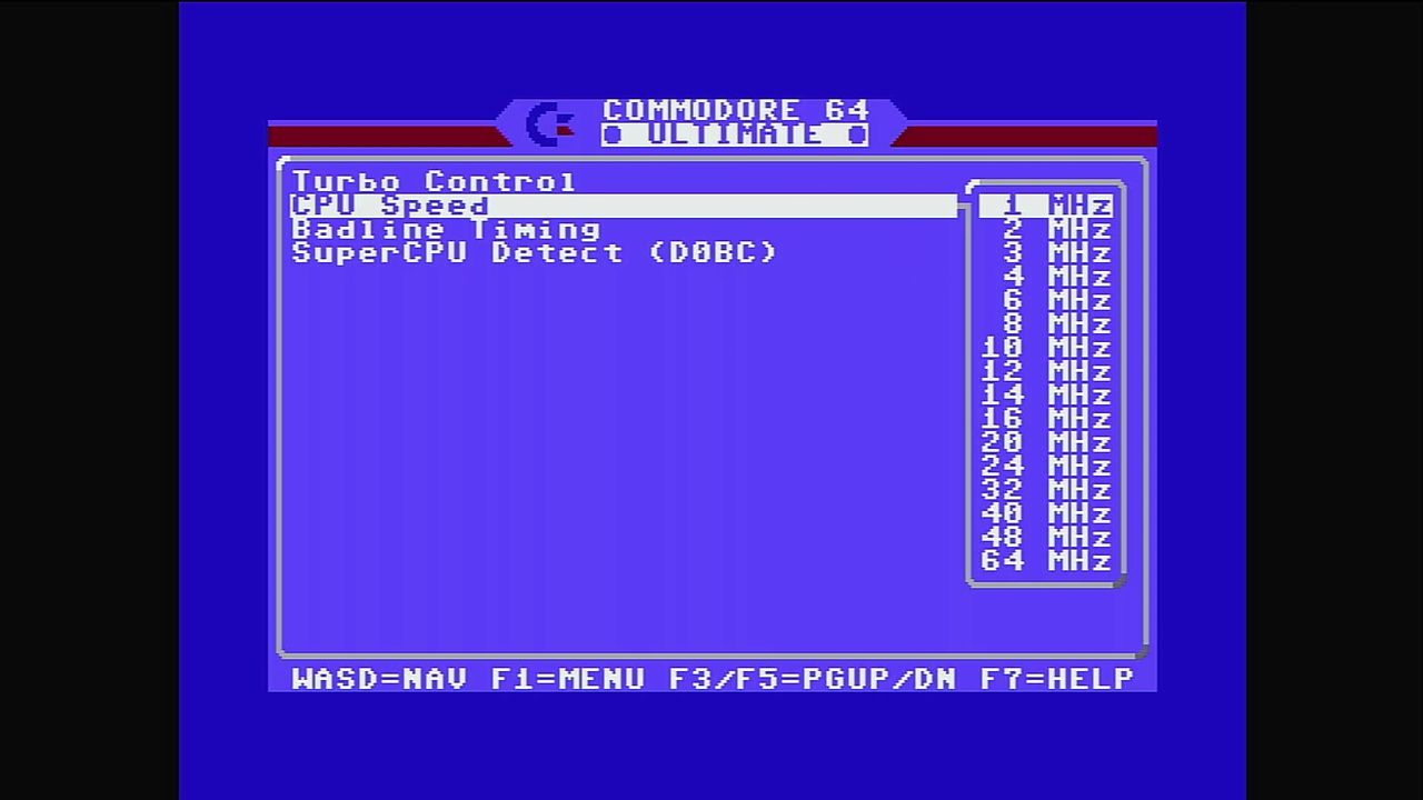 Commodore 64 Ultimate menu