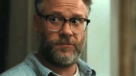 Seth Rogen is shown in the trailer for The Invite.