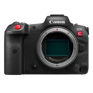 The Canon EOS R5 C on a white background