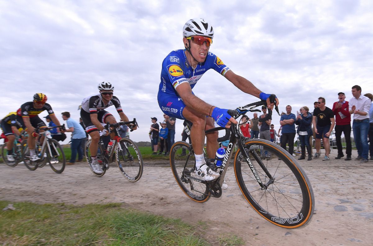 Philippe Gilbert (Quick-Step Floors) riding the pave