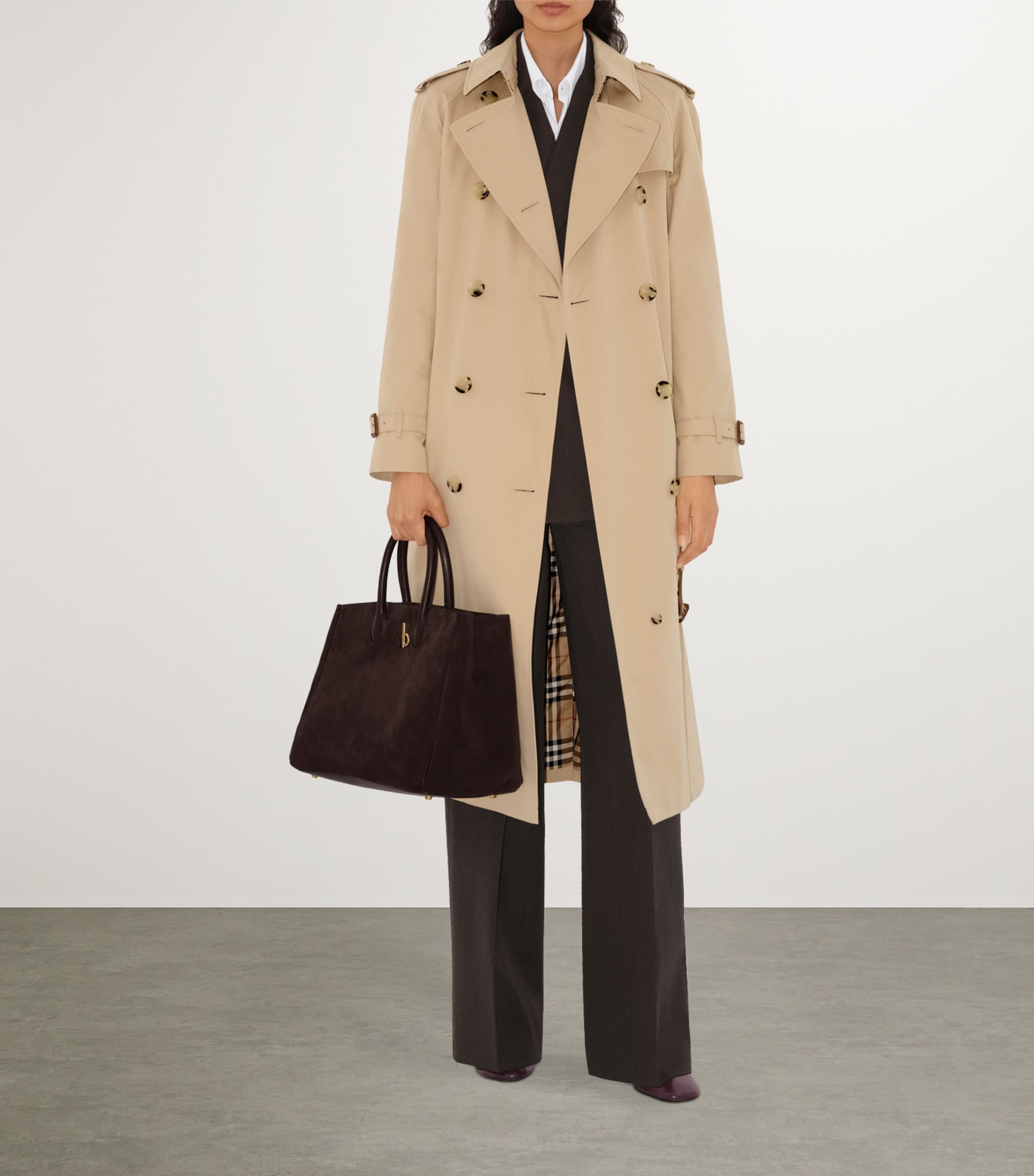 Burberry Gabardine Waterloo Long Trench Coat