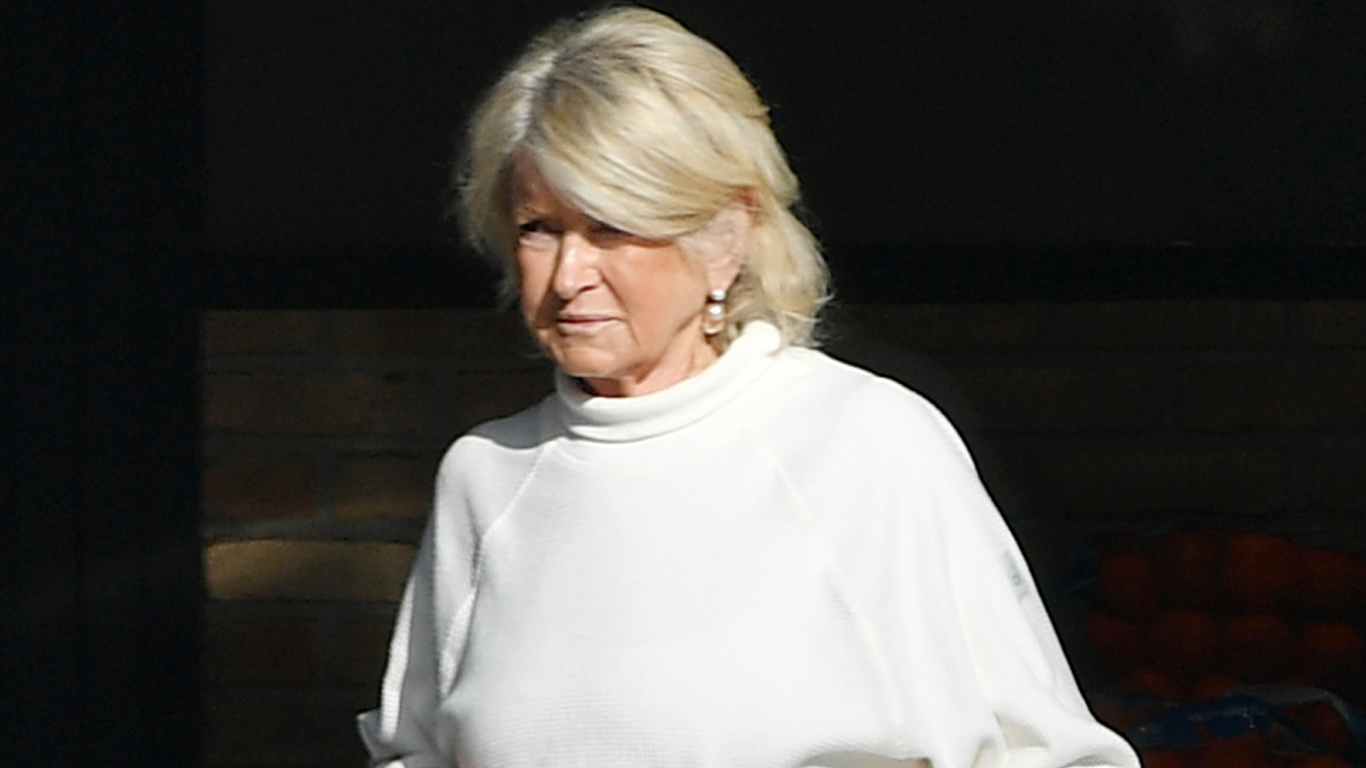 Martha Stewart made a matching sweatsuit look chic with slip-on sneakers