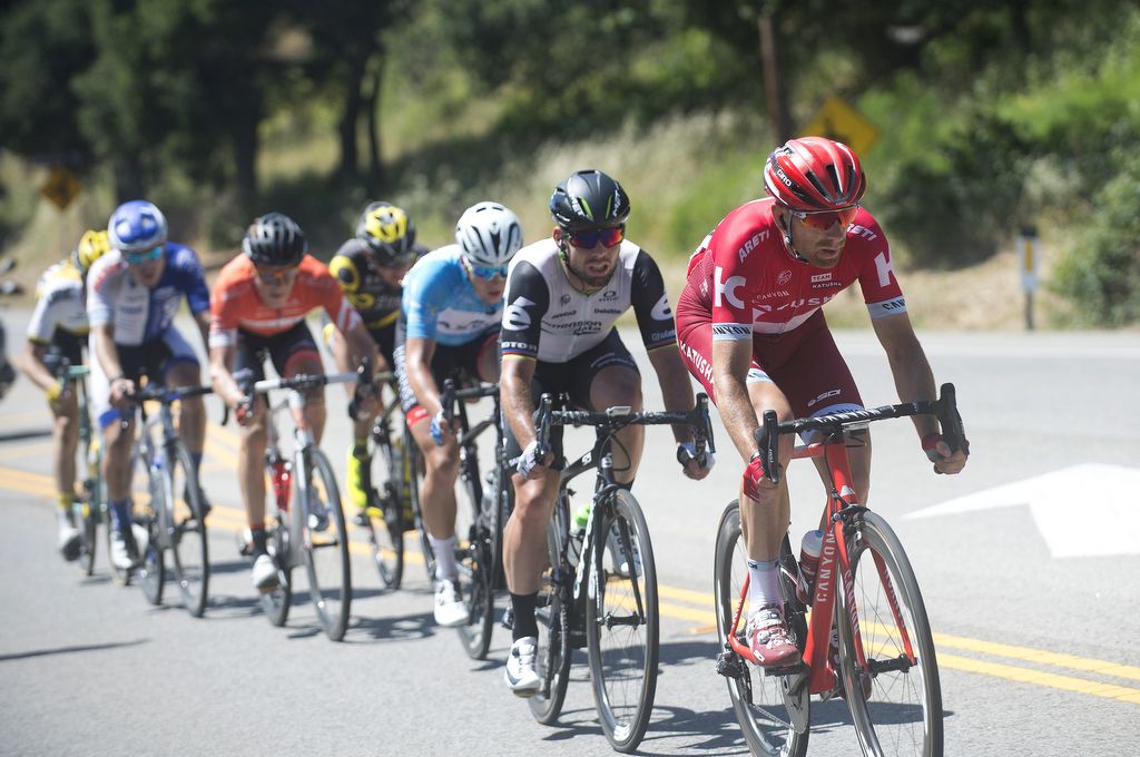 Michael Morkov and Mark Cavendish lead the breakaway
