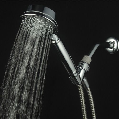 Aquagenix Fusion 7-Setting image: The showerhead works as a fixed unit or a hands-free shower.