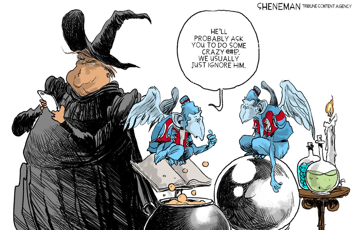 Political Cartoon U.S. Trump witch hunt | The Week