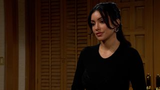 Zuleyka Silver as Audra in a black dress in The Young and the Restless