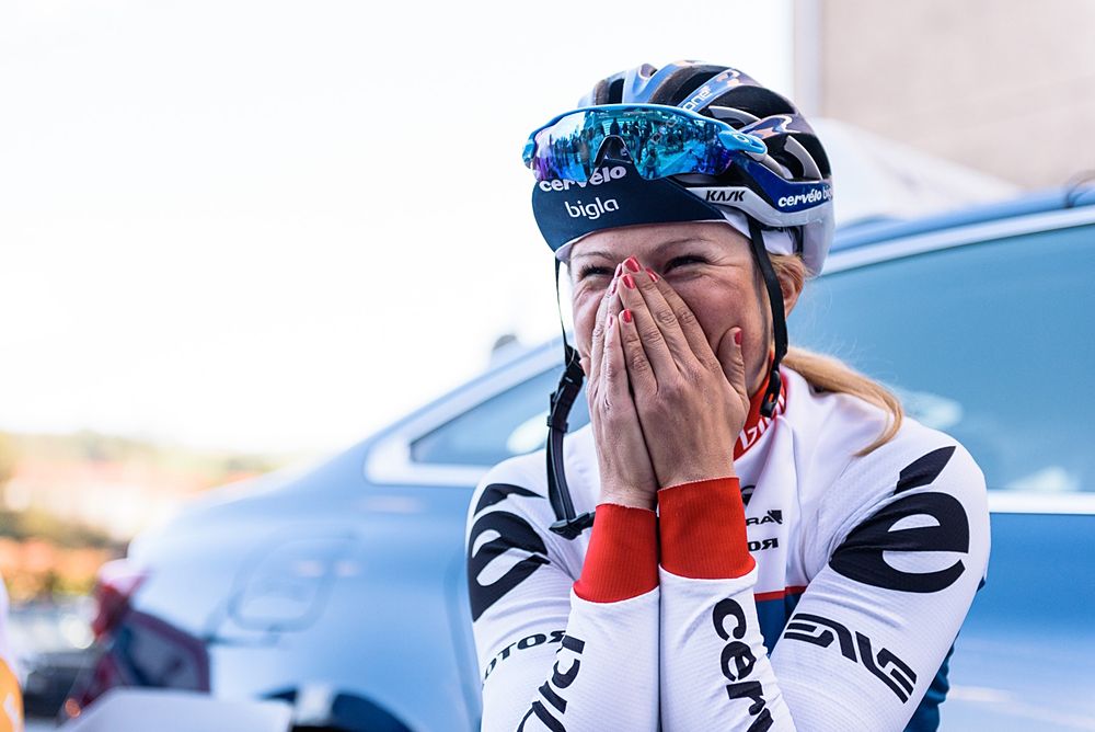 Lotta Lepisto (Cervelo Bigla) surprised to win prologue at Euskal Emakumeen Bira