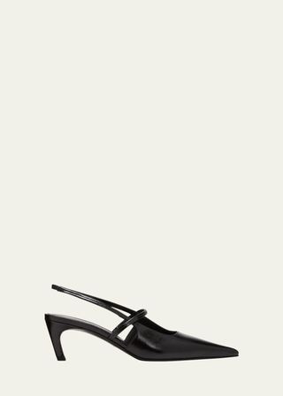 Sharp Leather Slingback Pumps