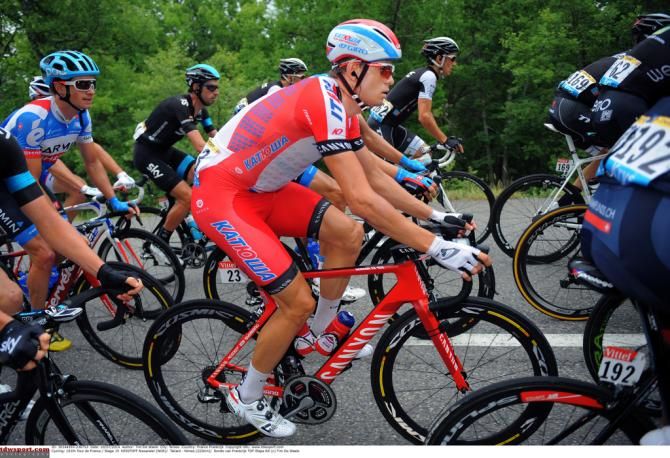 Stage winner Alexander Kristoff (Katusha) in the bunch