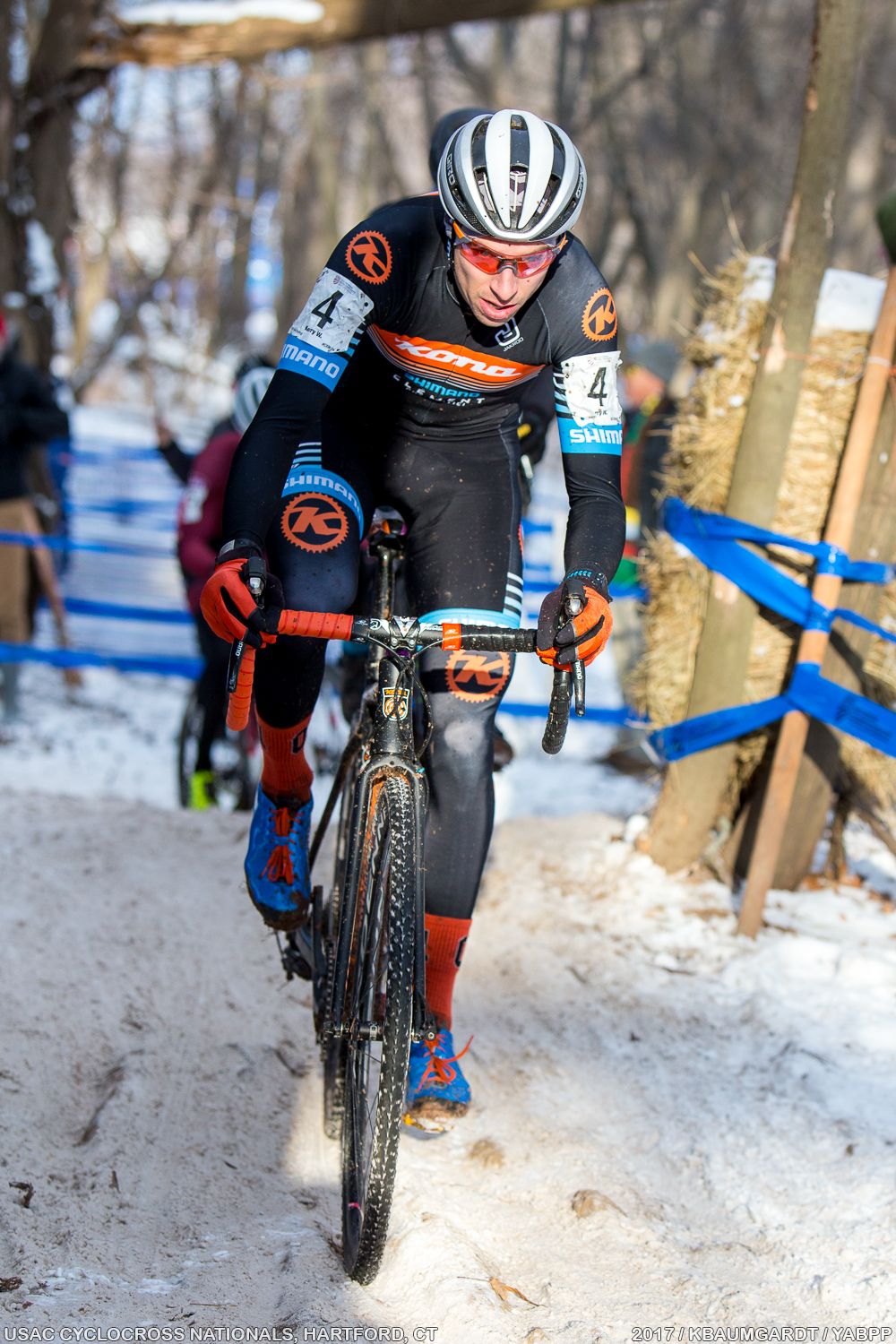 Kerry Werner wastes no time getting to the front on the first lap.