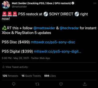 PS5 restock Sony Direct