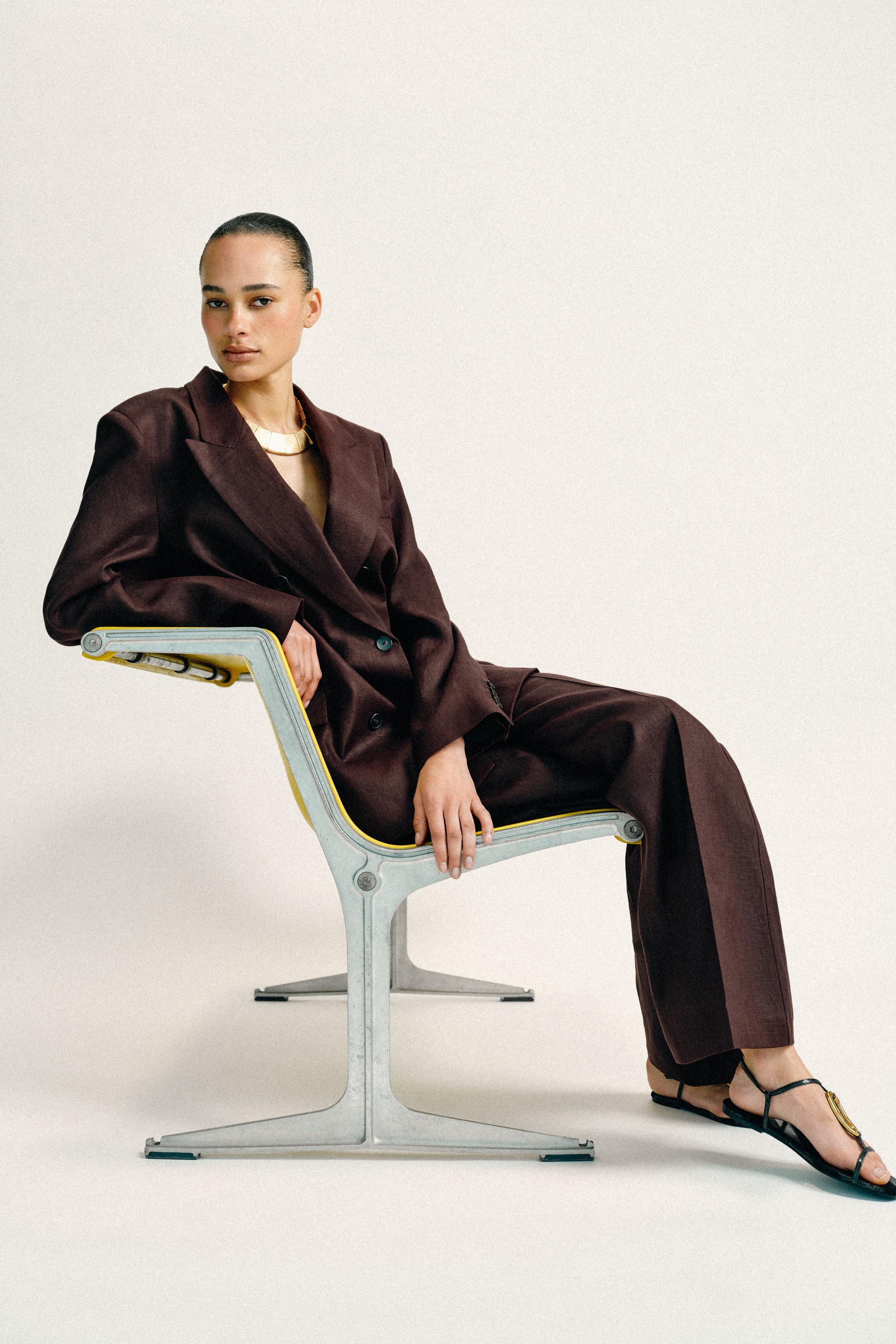 100% Linen Straight Trousers