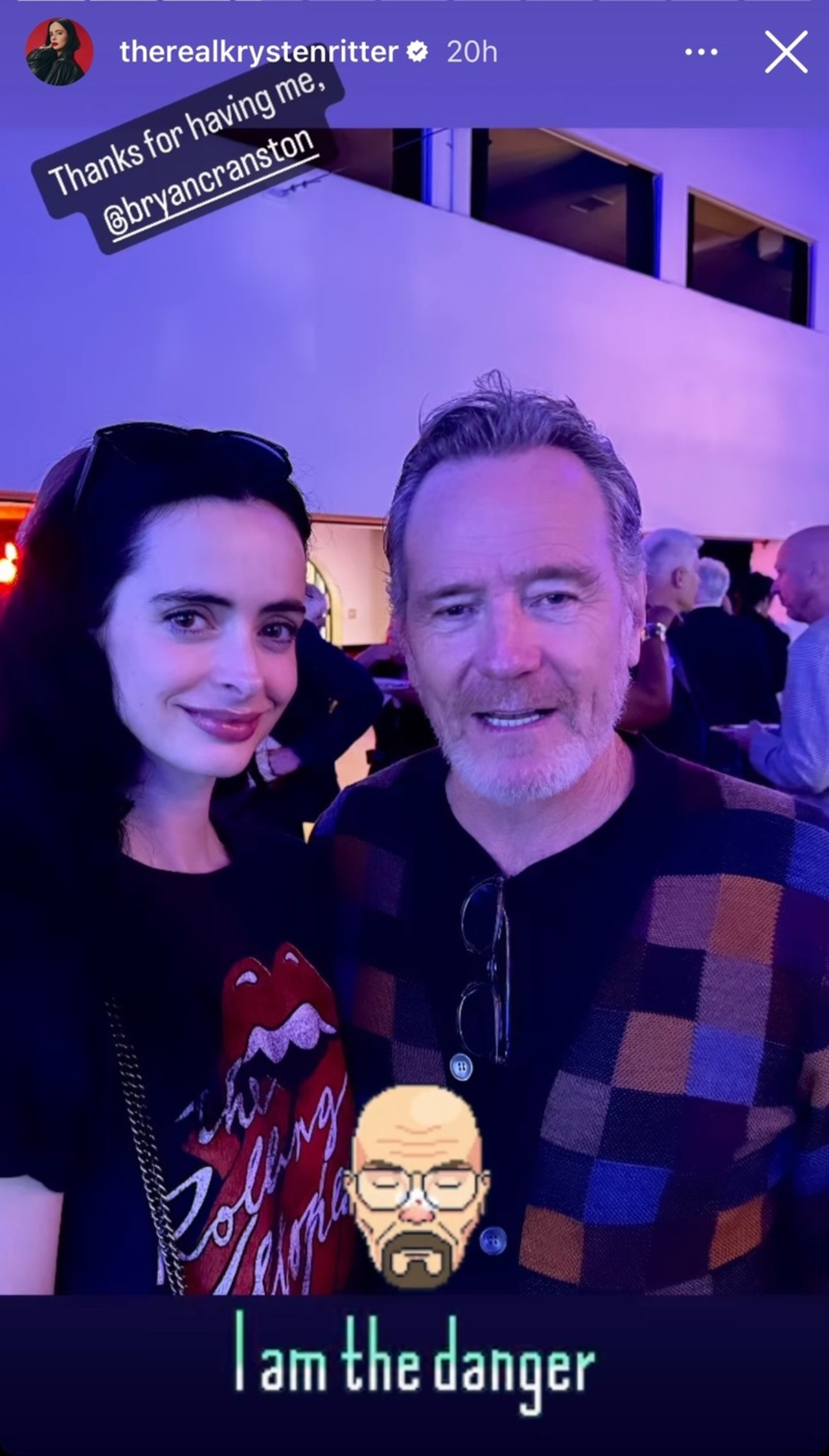 Krysten Ritter posing with Bryan Cranston