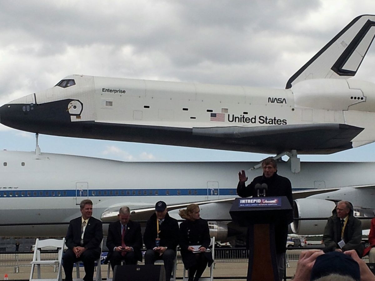 Space Shuttle Enterprise and Leonard Nimoy