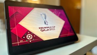 World Cup logo on an iPad Pro