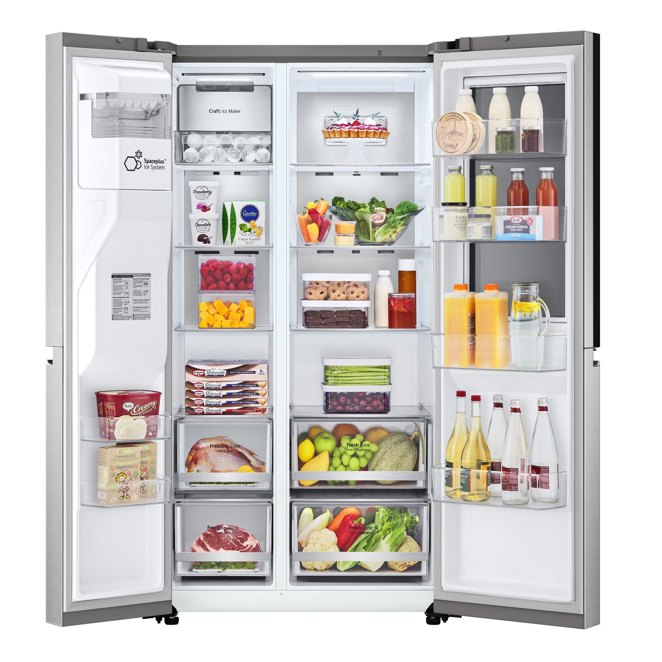 LG Instaview con puertas abiertas